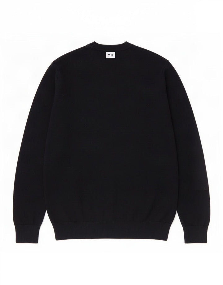 Marks & Spencer Mens Graphic Crew Neck Jumper Sweater Medium Black Cotton