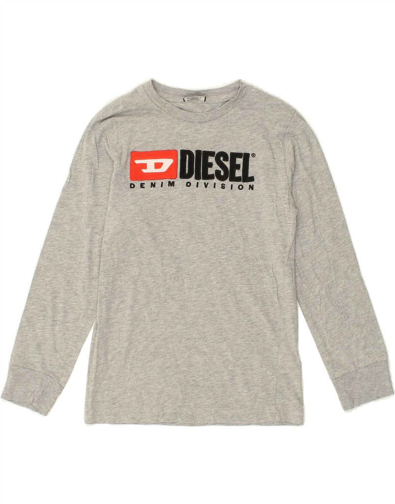 DIESEL Boys Graphic Top Long Sleeve 9-10 Years Grey Cotton | Vintage Diesel | Thrift | Second-Hand Diesel | Used Clothing | Messina Hembry 