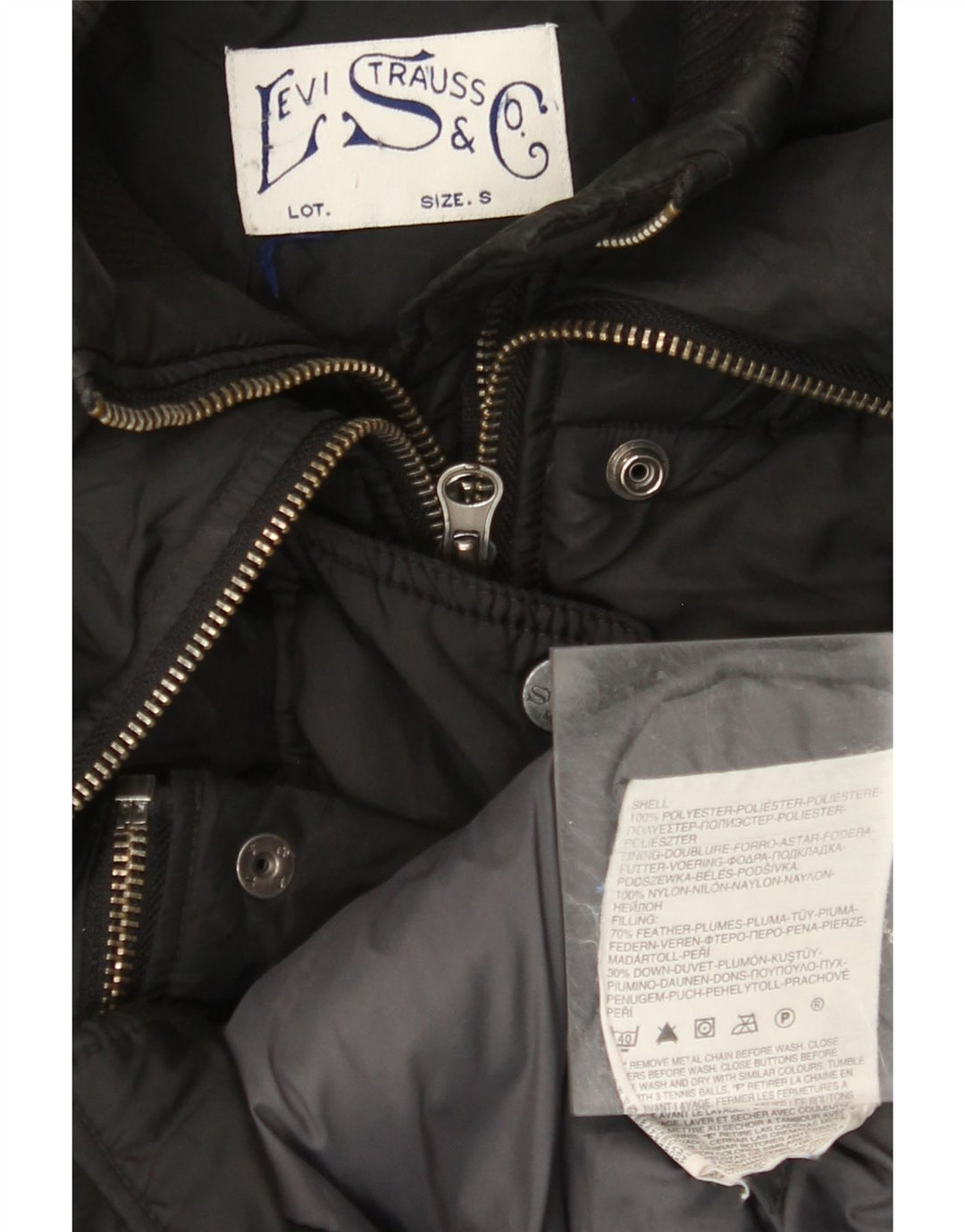 LEVI'S Womens Padded Jacket UK 10 Small Black Polyester