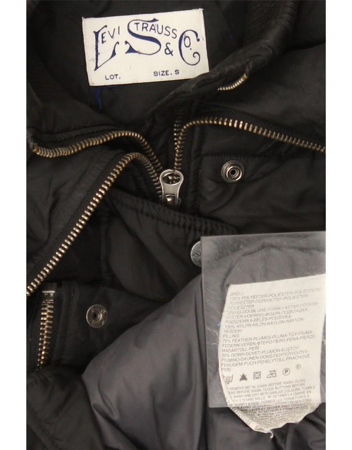 LEVI'S Womens Padded Jacket UK 10 Small Black Polyester