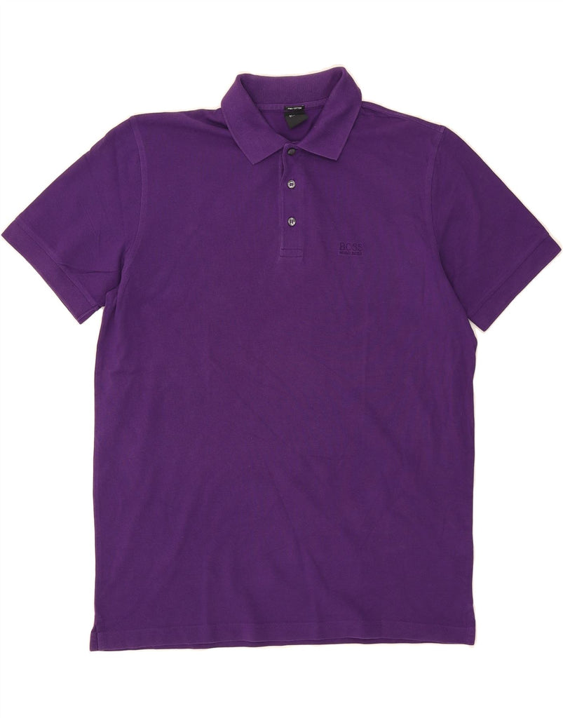 HUGO BOSS Mens Polo Shirt Large Purple Cotton Vintage Hugo Boss and Second-Hand Hugo Boss from Messina Hembry 