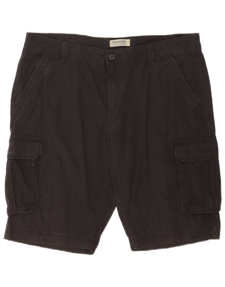 C&A Mens Clock House Regular Cargo Shorts W38 XL Black Cotton
