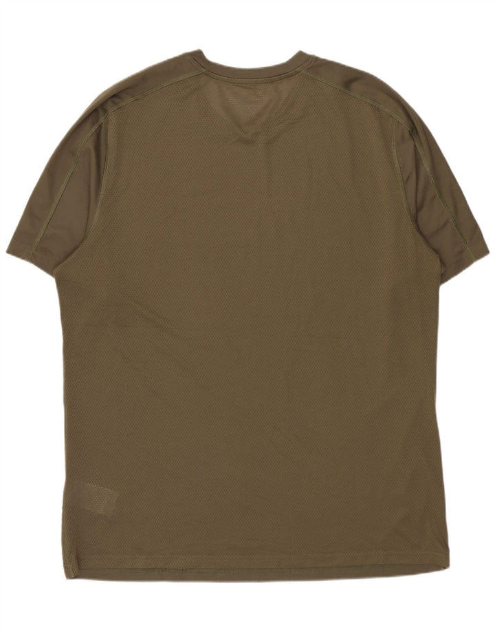 Reebok Mens T-Shirt Top Large Khaki Polyester
