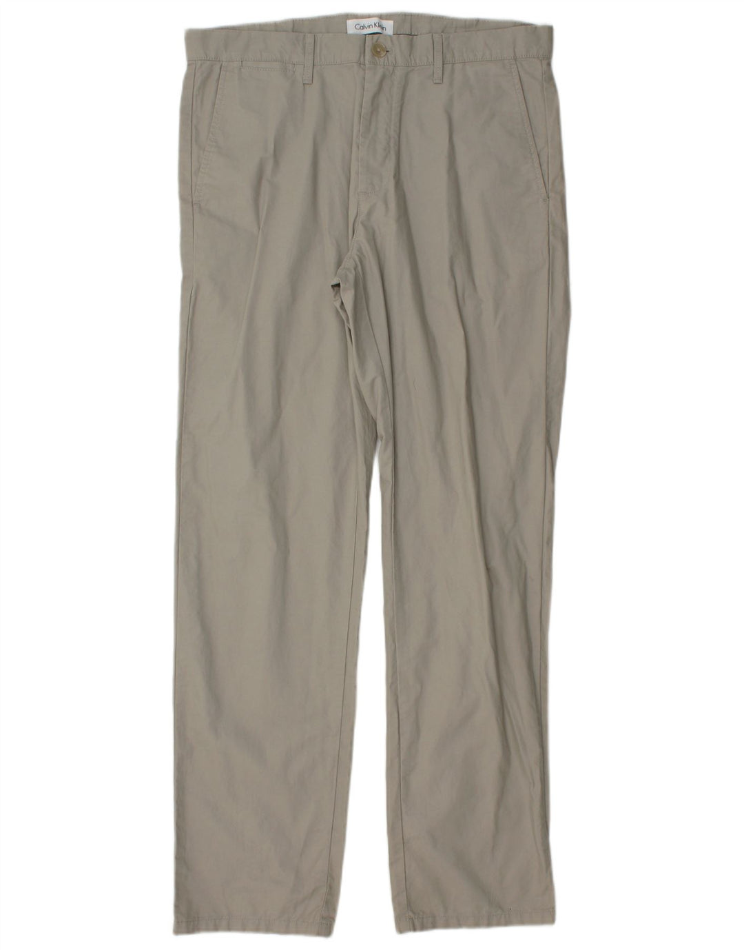 CALVIN KLEIN Mens Straight Chino Trousers W33 L32  Grey Cotton