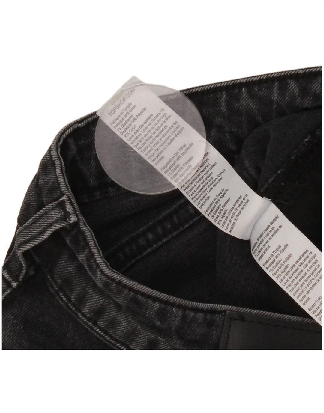 Topshop Womens Slim Jeans W32 L31 Black Cotton