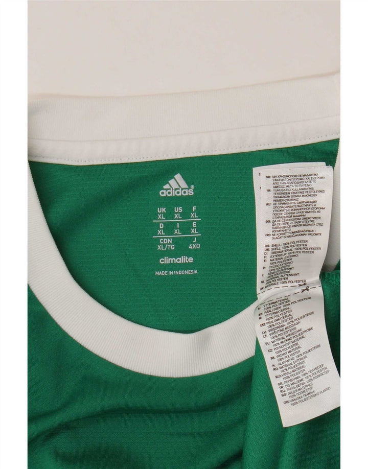 Adidas Mens Climalite T-Shirt Top XL Green Polyester