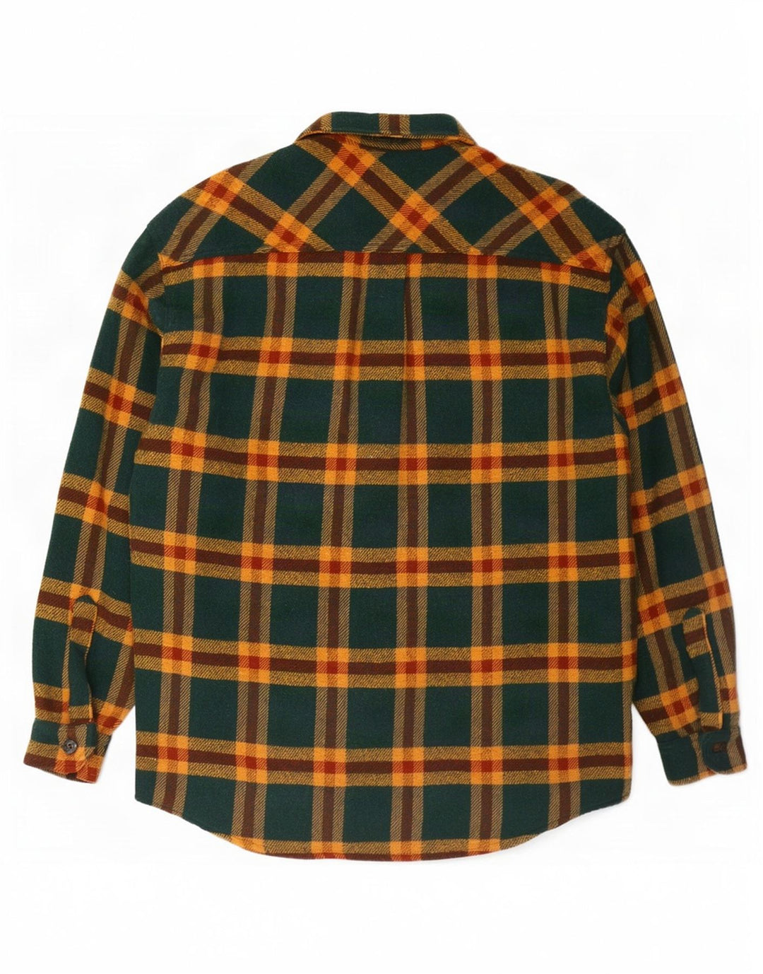 Roy Rogers Mens Overshirt Flannel Shirt Large Green Check