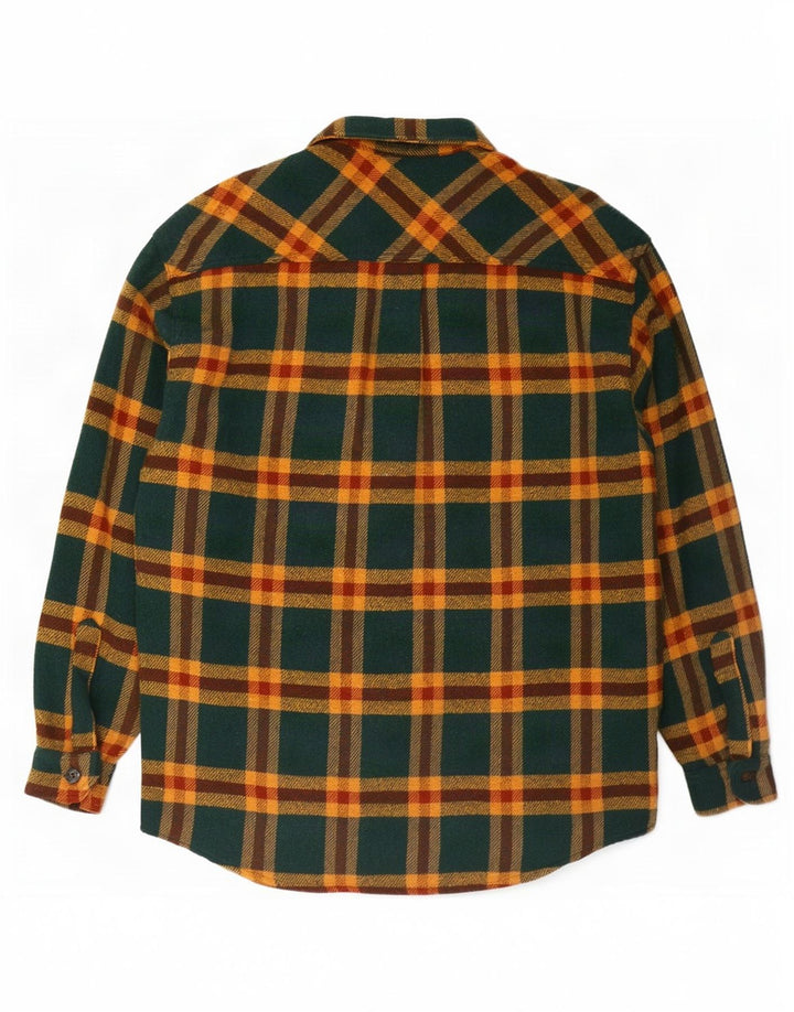 Roy Rogers Mens Overshirt Flannel Shirt Large Green Check