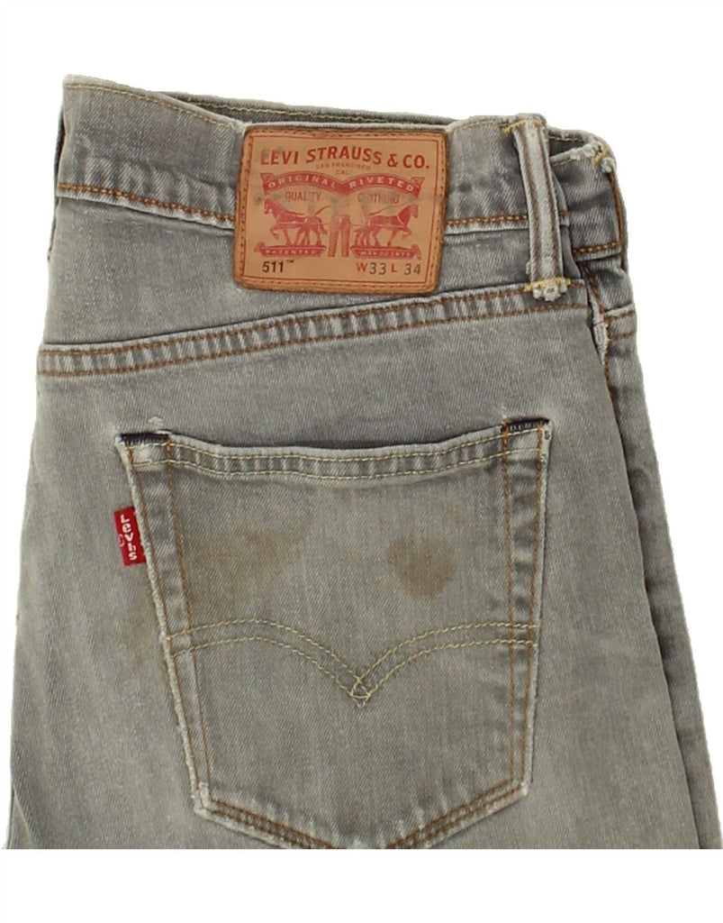 LEVI'S Mens 511 Slim Jeans W33 L34 Grey Cotton | Vintage Levi's | Thrift | Second-Hand Levi's | Used Clothing | Messina Hembry 