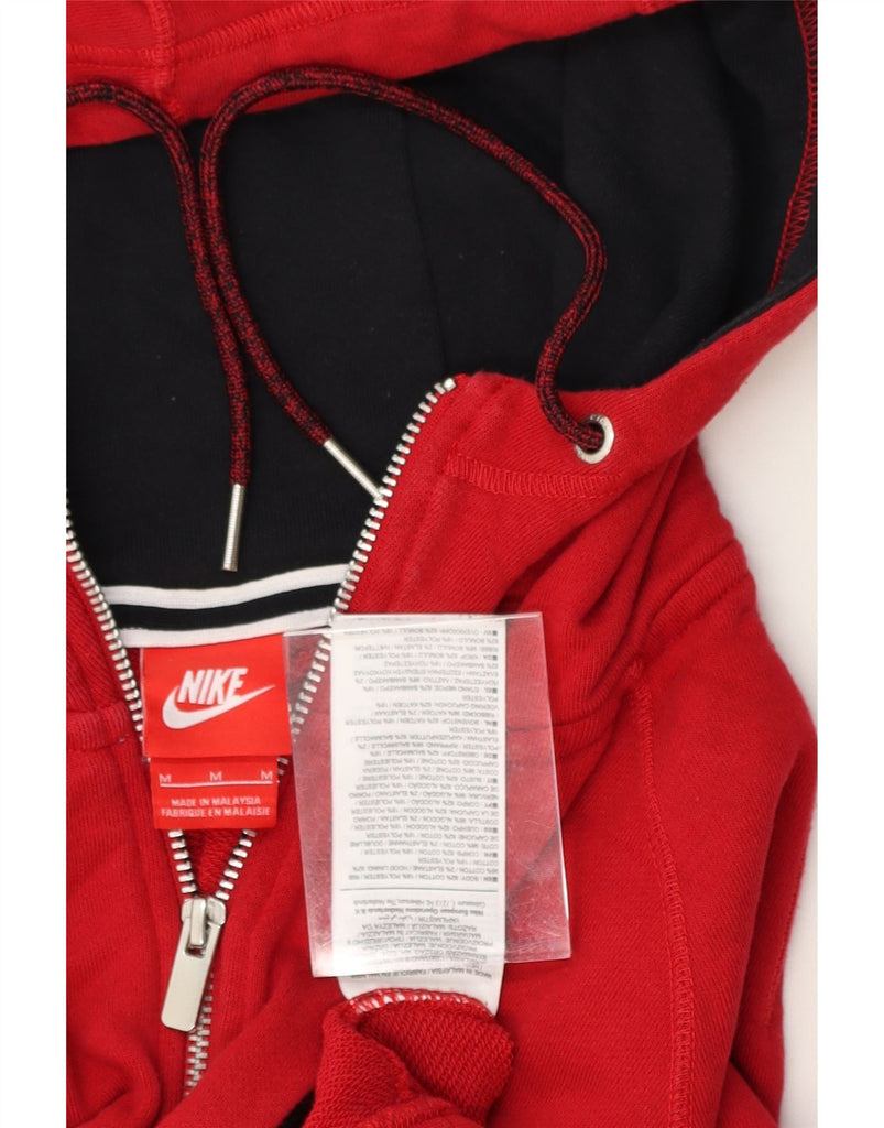 NIKE Mens Graphic Zip Hoodie Sweater Medium Red Cotton Vintage Nike and Second-Hand Nike from Messina Hembry 