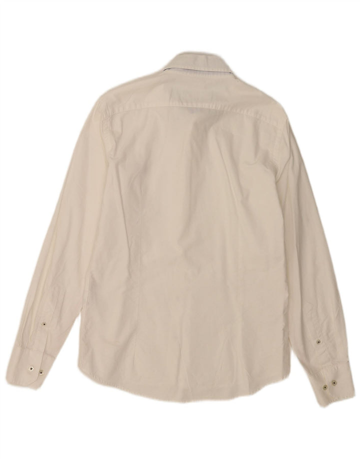 Fred Perry Mens Super Slim Fit Shirt Small White Cotton