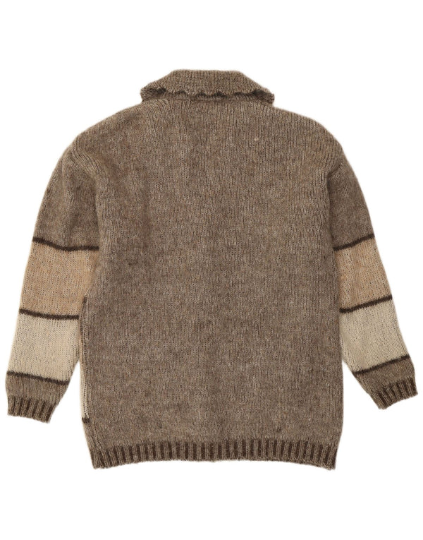 Vintage Womens Cardigan Sweater IT 54 3XL Grey Geometric