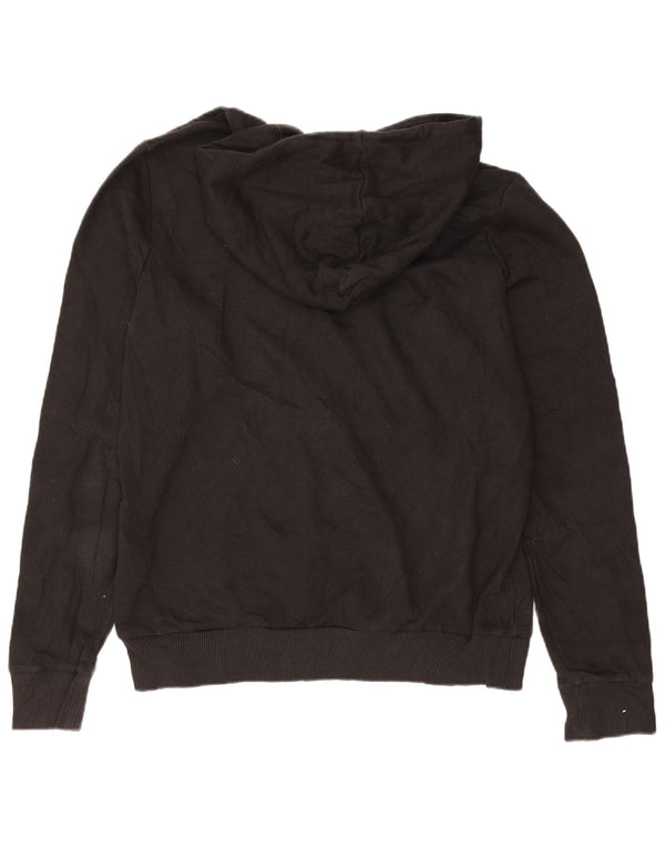 Puma Womens Graphic Hoodie Jumper UK 14 Large Black Cotton