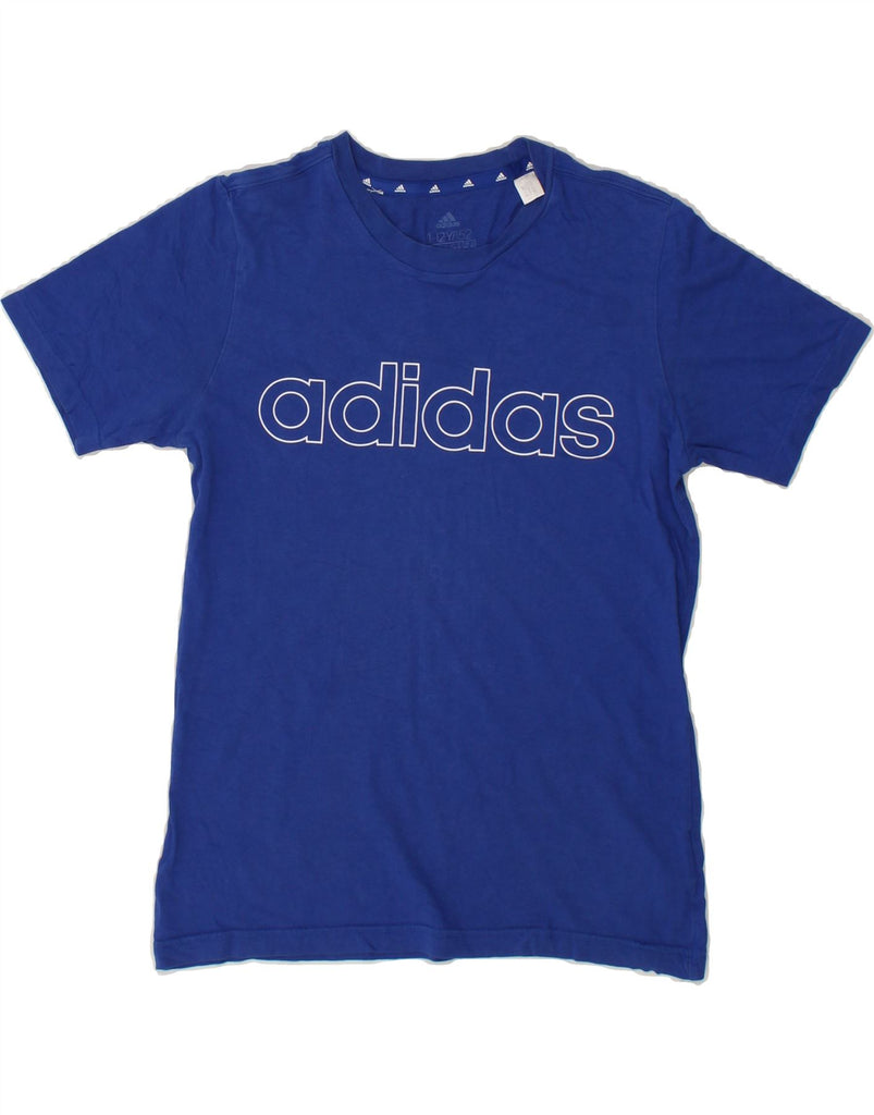 ADIDAS Boys Graphic T-Shirt Top 11-12 Years Blue Cotton Vintage Adidas and Second-Hand Adidas from Messina Hembry 