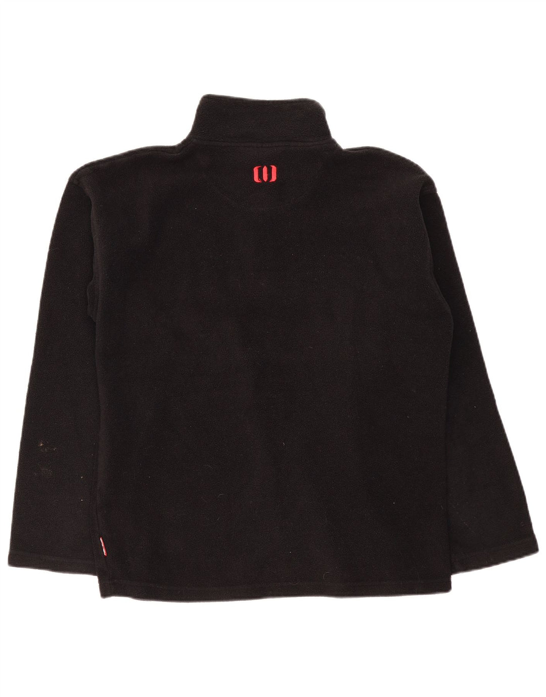 ANIMAL Mens Zip Neck Fleece Jumper Large Black Polyester