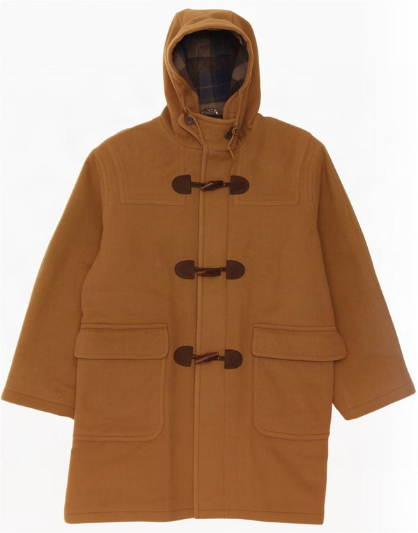L.L.Bean Mens Hooded Duffle Coat UK 38 Medium Beige Wool