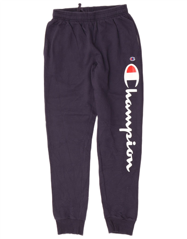 Champion Mens Graphic Tracksuit Trousers Joggers Medium  Navy Blue Cotton