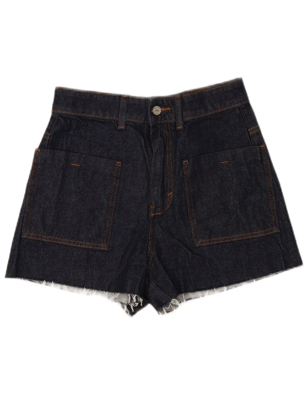 Zara Womens Denim Shorts EU 38 Small W28  Navy Blue Cotton
