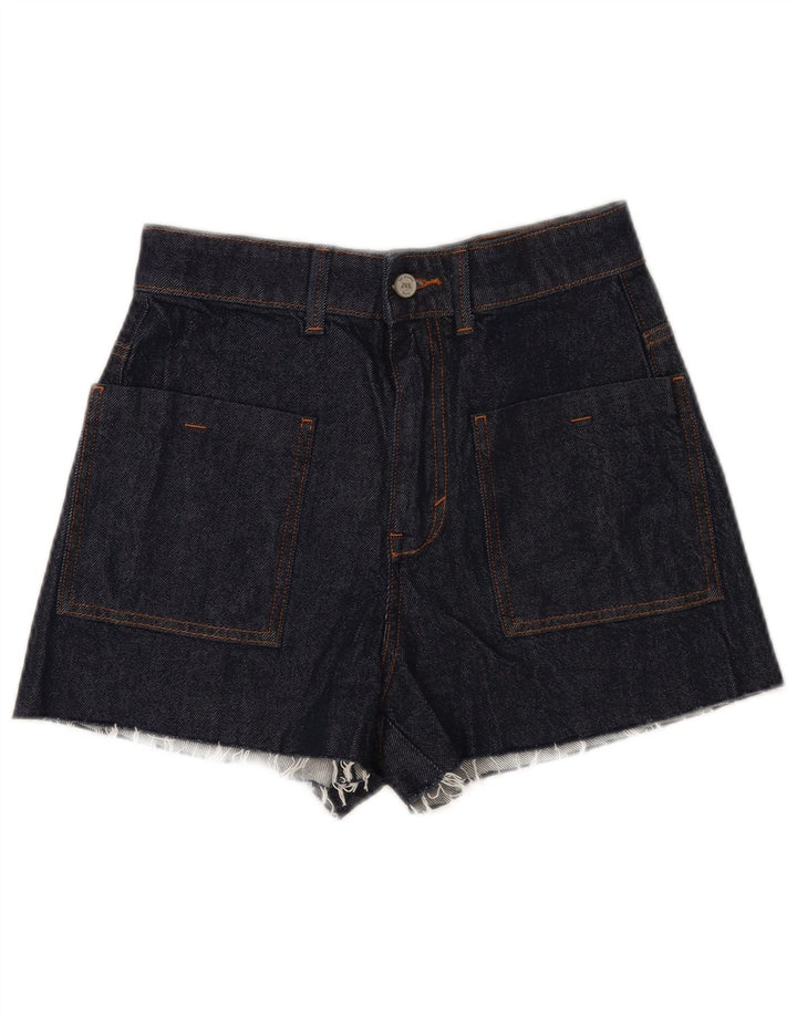 Zara Womens Denim Shorts EU 38 Small W28  Navy Blue Cotton