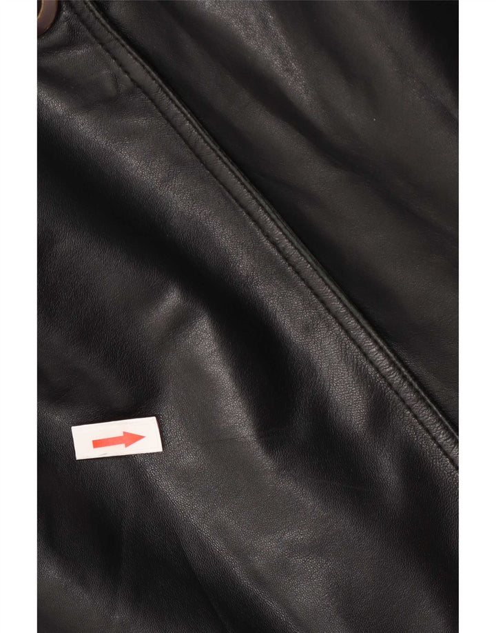 Diletta Lelli Womens Leather Coat IT 46 Large Black