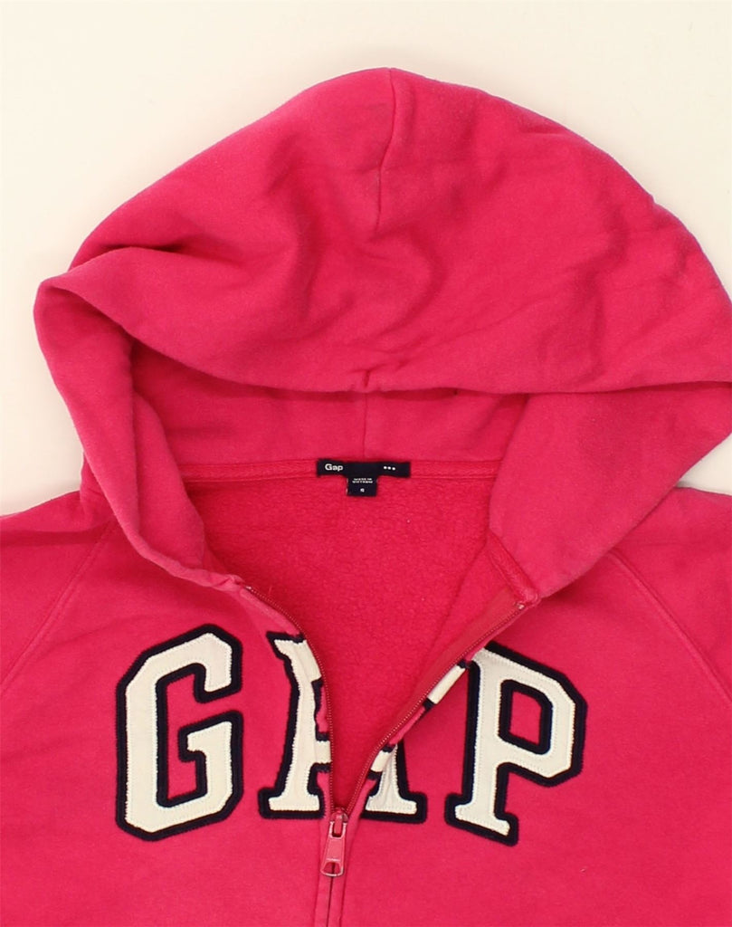 GAP Womens Graphic Zip Hoodie Sweater UK 10 Small Pink Cotton | Vintage Gap | Thrift | Second-Hand Gap | Used Clothing | Messina Hembry 