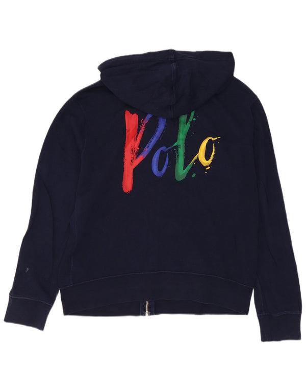 Polo Ralph Lauren Girls Zip Hoodie Sweater 10-11 Years Medium Navy Blue