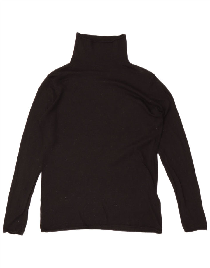 H&M Womens Top Long Sleeve UK 14 Medium Black Modal