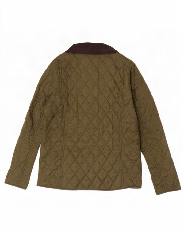 Barbour Womens Quilted Jacket UK 14 Large Khaki Colourblock Polyamide