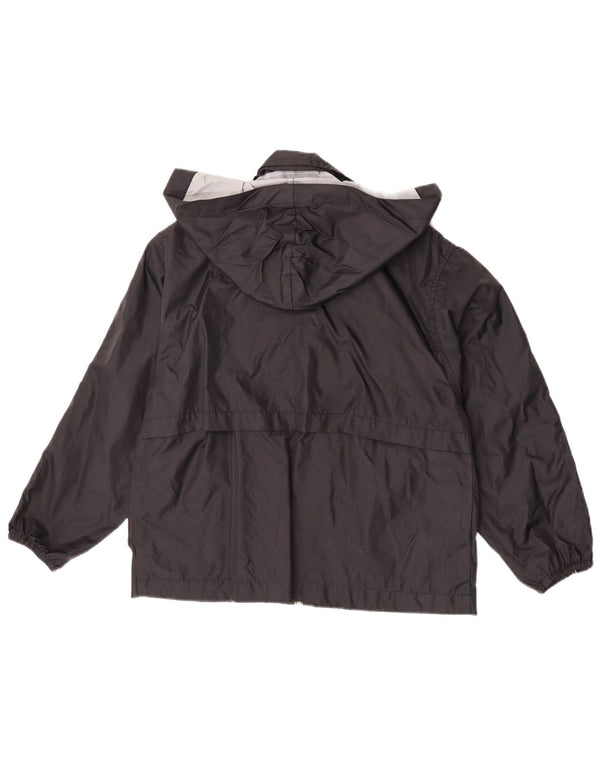 Invicta Boys Graphic Hooded Rain Jacket 7-8 Years Black Polyamide