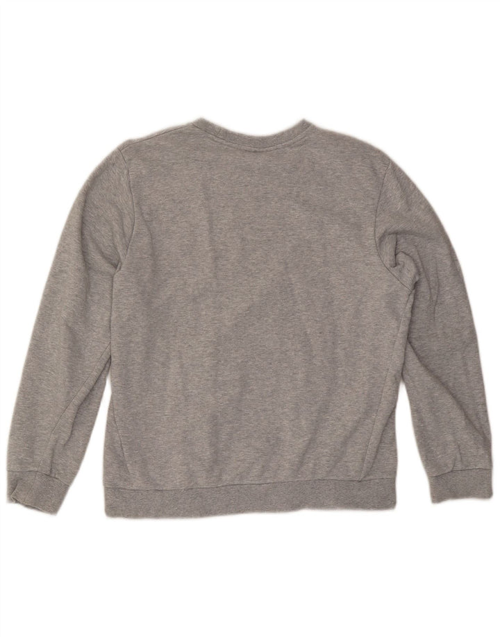 Lotto Womens Graphic Sweatshirt Jumper UK 14 Medium Grey Flecked Cotton