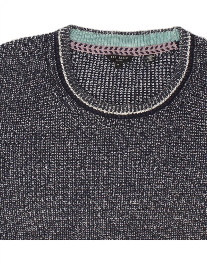 TED BAKER Mens Crew Neck Jumper Sweater Size 6 2XL Grey Cotton | Vintage Ted Baker | Thrift | Second-Hand Ted Baker | Used Clothing | Messina Hembry 