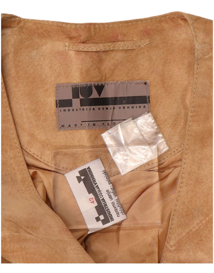 Vintage Womens Suede Waistcoat IT 42  Medium Brown Leather