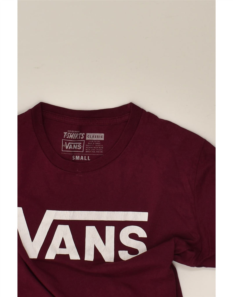 VANS Mens Graphic Top Long Sleeve Small Burgundy Cotton | Vintage Vans | Thrift | Second-Hand Vans | Used Clothing | Messina Hembry 