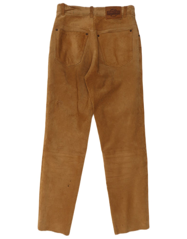 John F Gee Womens Slim Suede Trousers IT 42 Medium W28 L28 Beige
