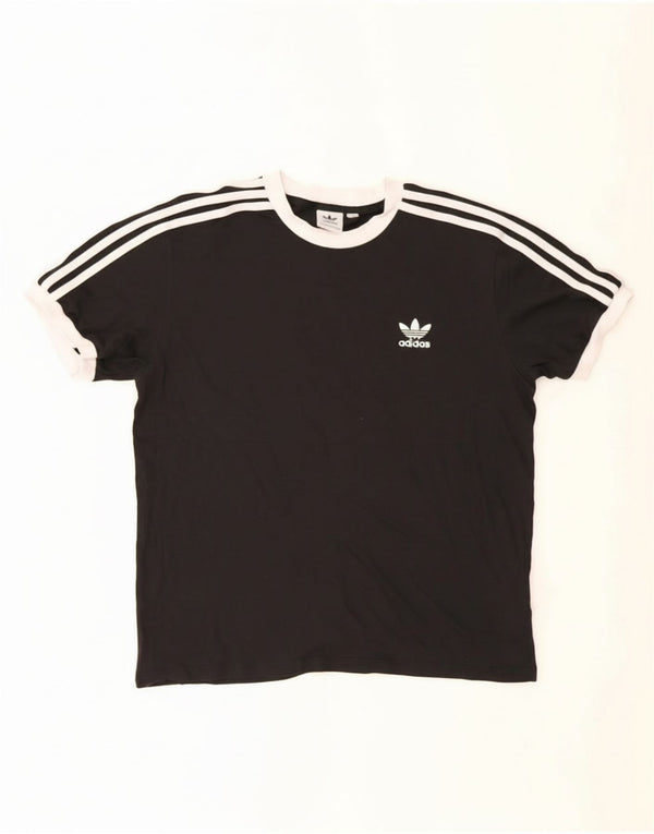 Adidas Mens T-Shirt Top Medium Black Cotton