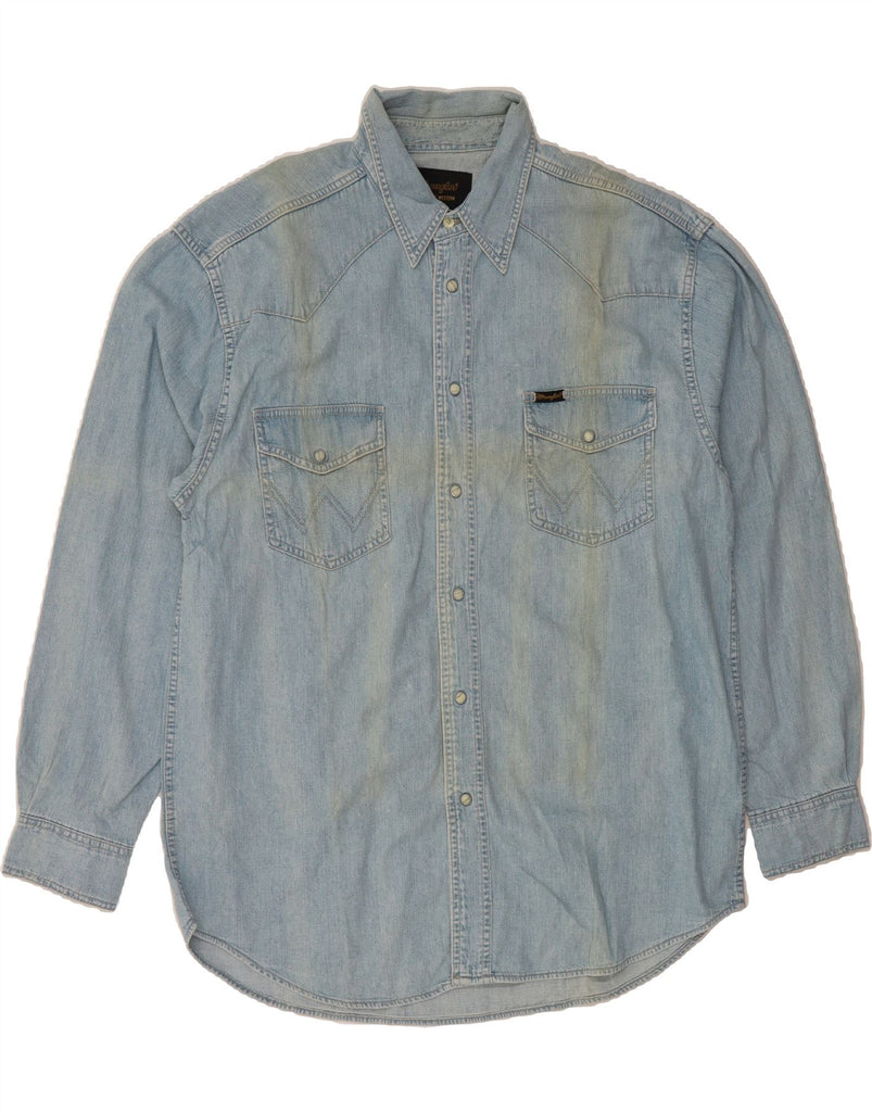 WRANGLER Mens Denim Shirt XL Blue Cotton Vintage Wrangler and Second-Hand Wrangler from Messina Hembry 