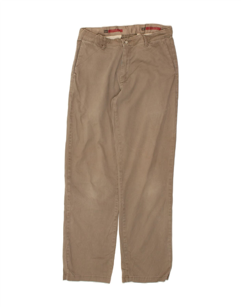 LEE Mens Custom Fit Straight Chino Trousers W30 L32 Beige Cotton | Vintage Lee | Thrift | Second-Hand Lee | Used Clothing | Messina Hembry 