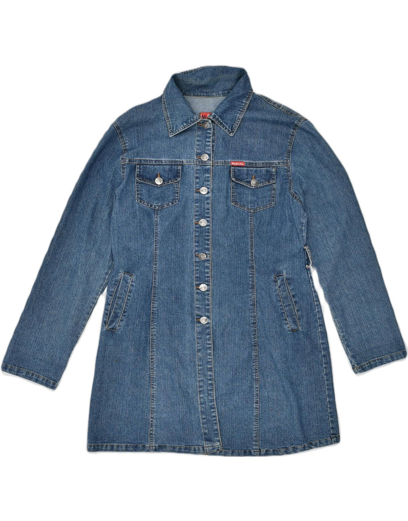 VINTAGE Womens Denim Coat UK 14 Medium Blue Cotton | Vintage | Thrift | Second-Hand | Used Clothing | Messina Hembry 