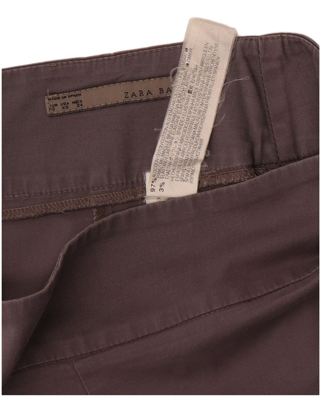 Zara Womens Pencil Skirt XS W26 Grey Cotton
