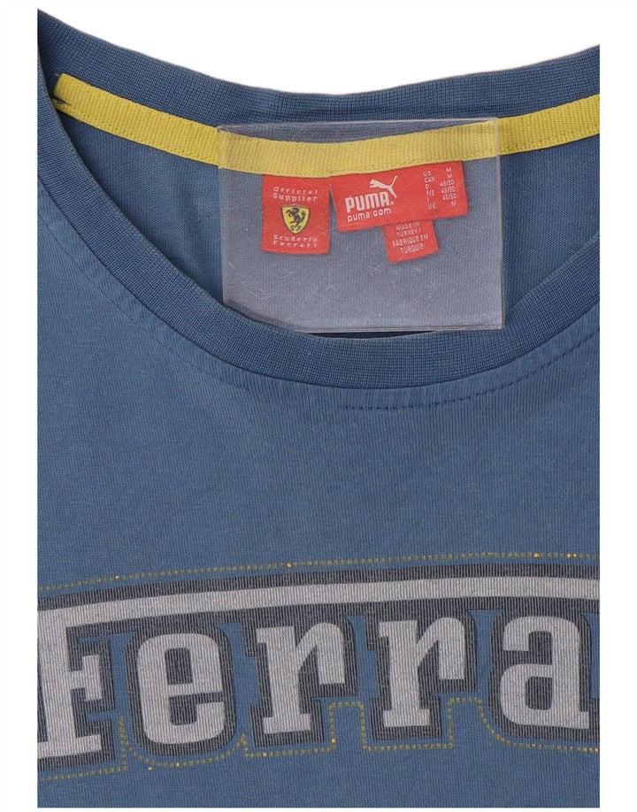 Puma Mens Ferrari Graphic T-Shirt Top Medium Blue