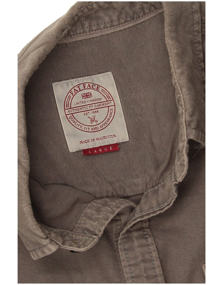 Fat Face Mens Shirt Large Grey Cotton
