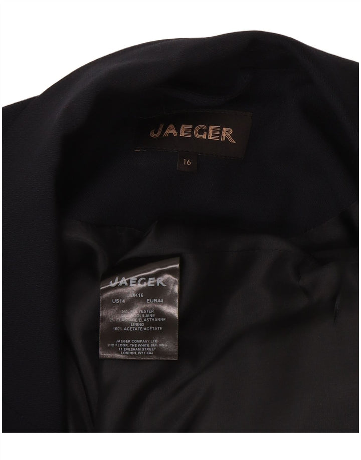 Jaeger Womens Longline Sleeveless Blazer Jacket UK 16 Large Navy Blue