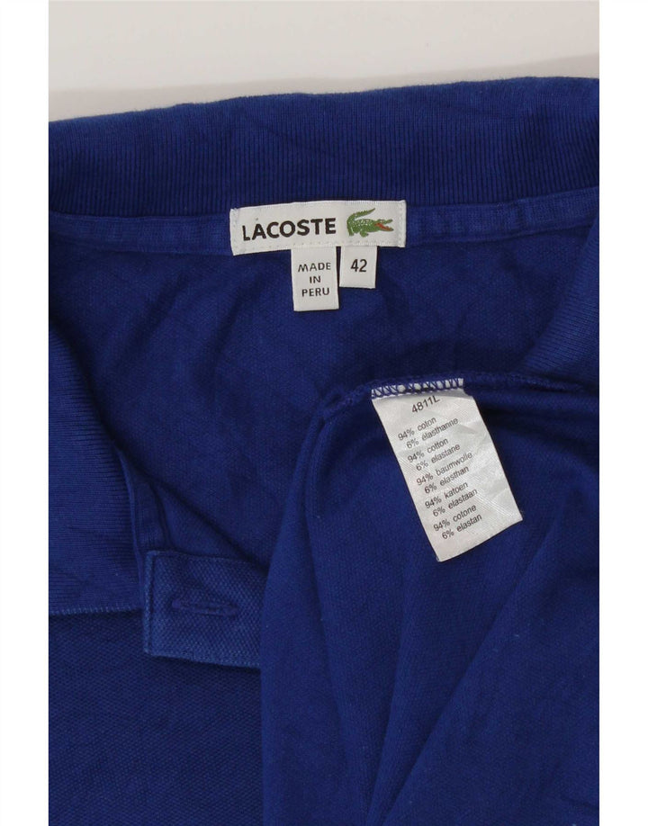 Lacoste Womens Polo Shirt Size 42 Large Blue Cotton
