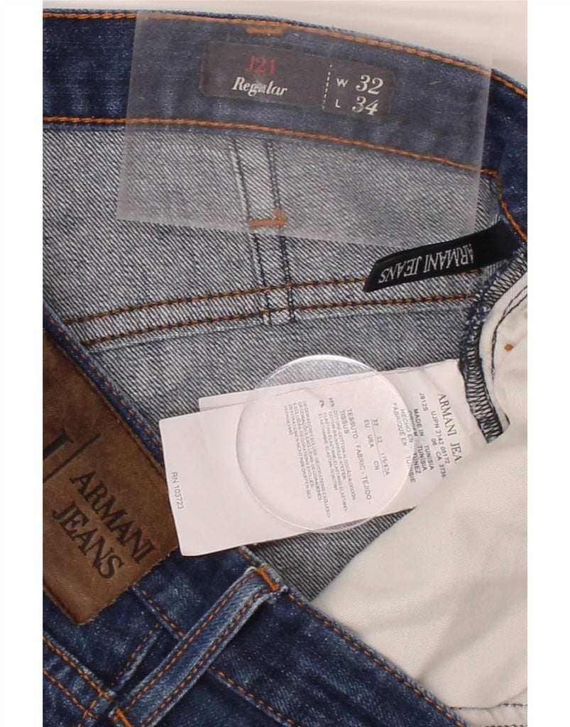 ARMANI Mens Regular Fit Straight Jeans W32 L26 Blue Cotton Vintage Armani and Second-Hand Armani from Messina Hembry 