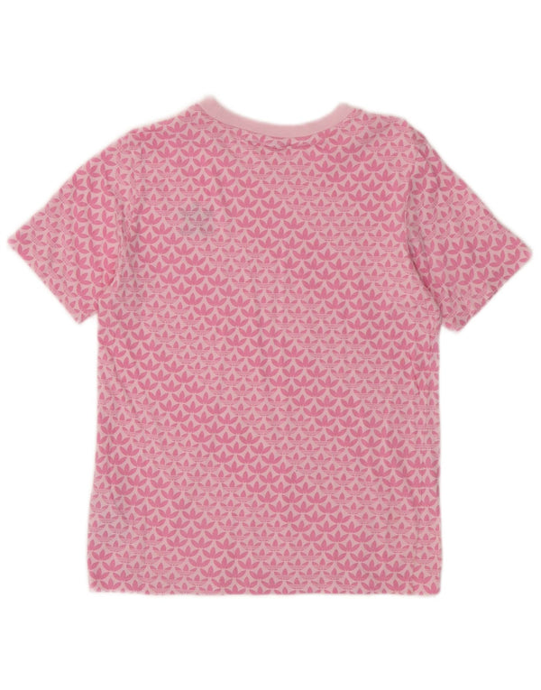 Adidas Womens Graphic T-Shirt Top UK 10 Small Pink Cotton