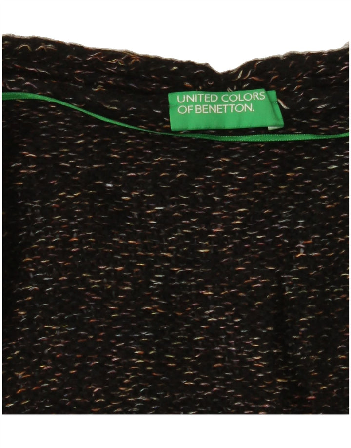 BENETTON Womens Cardigan Sweater UK 14 Large Black Flecked Vintage Benetton and Second-Hand Benetton from Messina Hembry 
