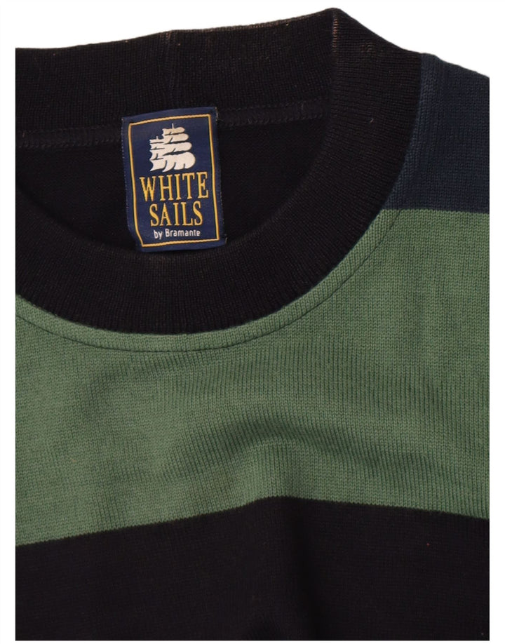 White Sails Mens Crew Neck Jumper Sweater Large Multicoloured Colourblock