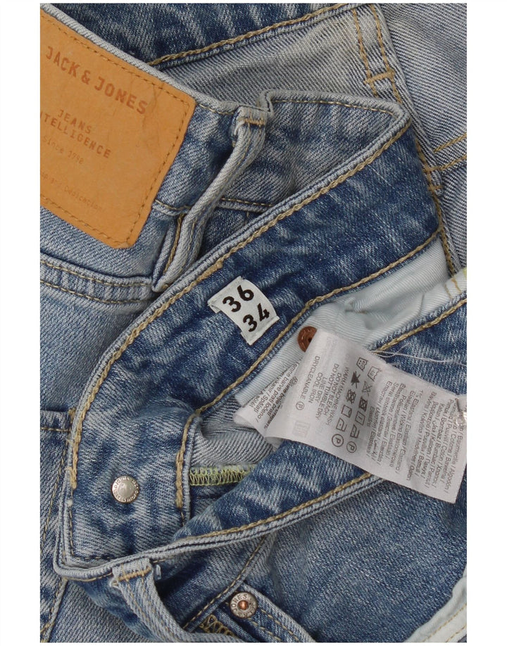 Jack & Jones Mens Slim Jeans W36 L34 Blue Cotton