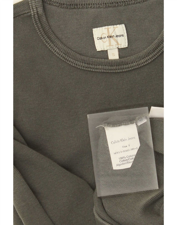 Calvin Klein Jeans Mens Top Long Sleeve Small Grey Cotton
