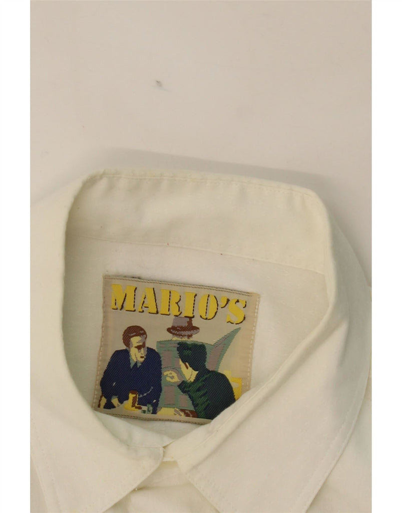 MARIO'S Mens Shirt XL White Vintage Mario's and Second-Hand Mario's from Messina Hembry 